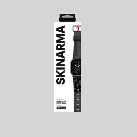 Watch 44mm Uyumlu Kordon Skinarma Spunk Serisi PU Deri Strap Kayış Gri
