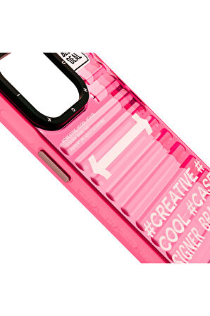 iPhone 15 Pro Max Uyumlu Kılıf Youngkit Luggage Firefly Serisi Kapak Pembe