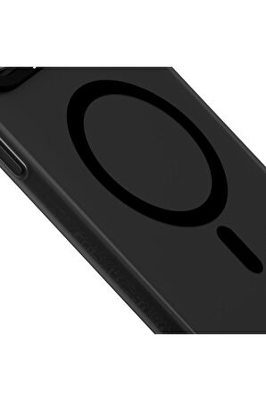 iPhone 14 Pro Max Uyumlu Kılıf Magsafe Şarj Özellikli Youngkit Hidden Sand Serisi Kapak Siyah