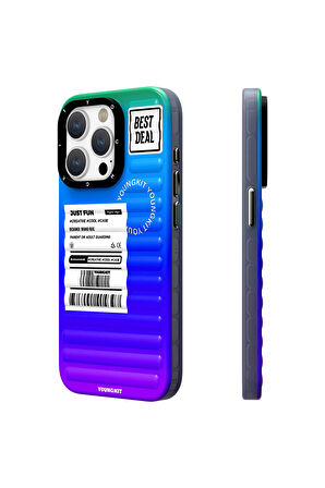 iPhone 15 Pro Max Uyumlu Kılıf Youngkit The Secret Color Serisi Kapak Mavi