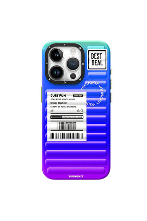 iPhone 15 Pro Max Uyumlu Kılıf Youngkit The Secret Color Serisi Kapak Mavi