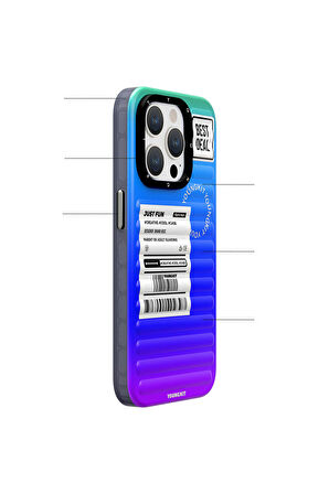 iPhone 15 Pro Max Uyumlu Kılıf Youngkit The Secret Color Serisi Kapak Mavi