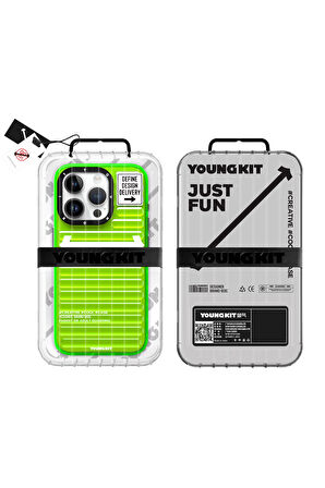 YoungKit iPhone 15 Pro Max Uyumlu Kılıf Youngkit Luggage Firefly Serisi Kapak Yeşil