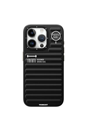 YoungKit iPhone 15 Pro Uyumlu Kılıf Mat Renkli Tasarım Youngkit Original Serisi Kapak Siyah