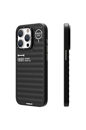 YoungKit iPhone 15 Pro Uyumlu Kılıf Mat Renkli Tasarım Youngkit Original Serisi Kapak Siyah