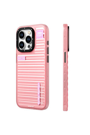 YoungKit iPhone 15 Pro Uyumlu Kılıf Şeffaf Renkli Tasarım Youngkit Fluorite Serisi Kapak Pembe