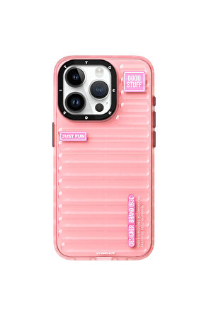 YoungKit iPhone 15 Pro Uyumlu Kılıf Şeffaf Renkli Tasarım Youngkit Fluorite Serisi Kapak Pembe