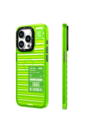 YoungKit iPhone 15 Pro Max Uyumlu Kılıf Şeffaf Renkli Tasarım Youngkit Fluorite Serisi Kapak Yeşil