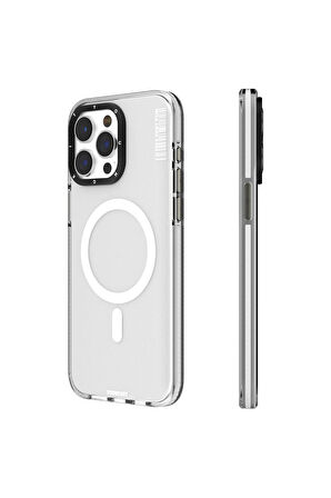 YoungKit iPhone 15 Pro Uyumlu Kılıf Magsafe Şarj Özellikli Youngkit Crystal Color Serisi Kapak Beyaz