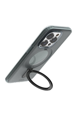 YoungKit iPhone 15 Pro Uyumlu Kılıf Magsafe Şarj Özellikli Youngkit Rock Serisi Kapak Siyah