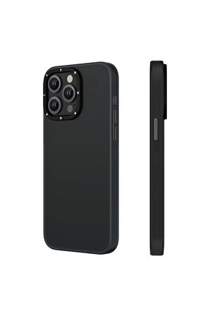 YoungKit iPhone 15 Pro Uyumlu Kılıf Buzlu Mat Tasarım Youngkit Hidden Sand Serisi Kapak Siyah