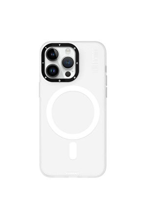 YoungKit iPhone 15 Pro Uyumlu Kılıf Magsafe Şarj Özellikli Youngkit Hidden Sand Serisi Kapak Beyaz