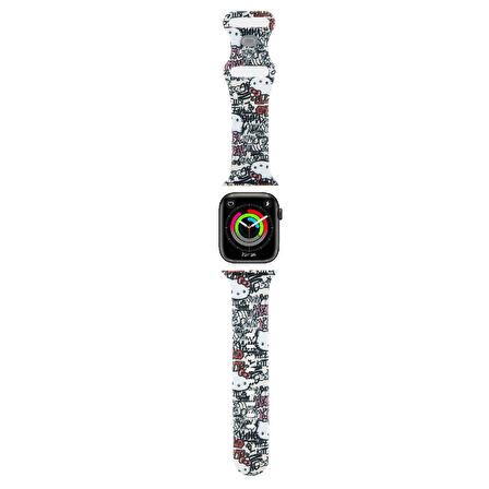 Watch 41mm Uyumlu Kordon Hello Kitty Orjinal Lisanslı Etiket Graffiti Yumuşak Strap Kayış