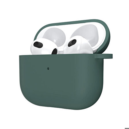 Airpods 3. Nesil Uyumlu Kılıf Yumuşak Likit Silikon Tasarımlı Lisanslı Switcheasy Skin Yeşil