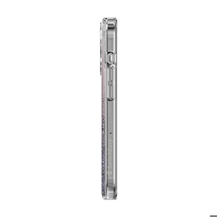 iPhone 15 Pro Uyumlu Kılıf Magsafe Özellikli Simli Şeffaf Lisanslı Switcheasy Starfield-M Mor