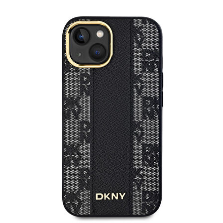 Apple iPhone 15 Plus Uyumlu Kılıf DKNY Orjinal Lisanslı Magsafe Şarj Özellikli 3D Yazılı Checkered Pattern Kapak