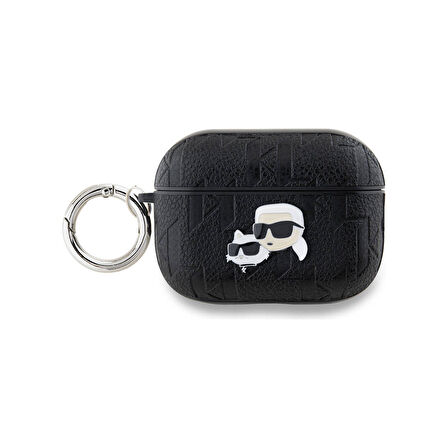 Air Pod Pro 2 Uyumlu Kılıf Orjinal Lisanslı Monogram Silikon Siyah