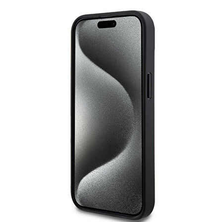 Apple iPhone 15 Uyumlu Kılıf DKNY Orjinal Lisanslı 3D Yazılı Repeat Texture Pattern Kapak