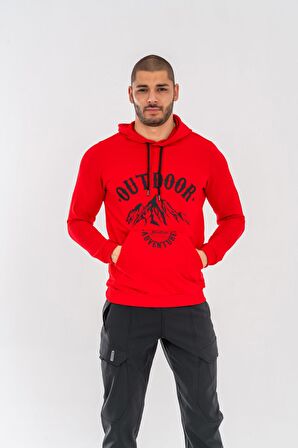 SWEATSHIRT KAPŞONLU - 904 - B11 - KIRMIZI