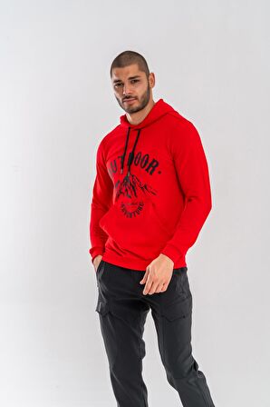 SWEATSHIRT KAPŞONLU - 904 - B11 - KIRMIZI