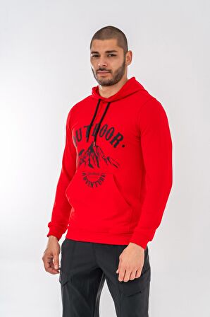 SWEATSHIRT KAPŞONLU - 904 - B11 - KIRMIZI