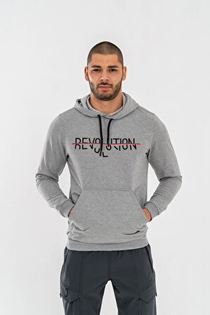 SWEATSHIRT KAPŞONLU - 904 - B05 - GRİ