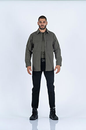 Combat Tactical Outdoor Taktik Gömlek Fermuar Cepli Koruma Swat Gömlek Yazlık  - 420