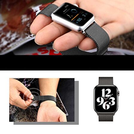 Apple Watch 38mm Uyumlu Wiwu Minalo Metal Saat Kordon Kayış Bileklik