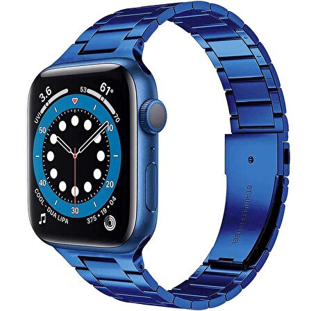 Apple Watch Uyumlu 40mm Wiwu Ultra Thin Steel Belt Three Beads Metal Saat Kordon Kayış Bileklik 