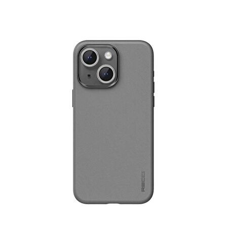 iPhone 15 Plus Uyumlu Kılıf Recci Magsafe Şarj Özellikli Kamera Korumalı Explore Serisi Kapak Gri