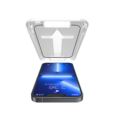 iPhone 13 Pro Uyumlu Recci RSP-A10 HD Temperli Cam Ekran Koruyucu Kolay Uygulama Aparatlı