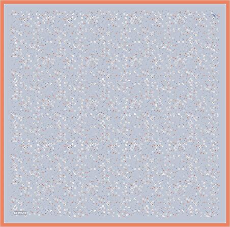 Armine Buz Mavisi Desenli Tivil İpek Eşarp 8900-21