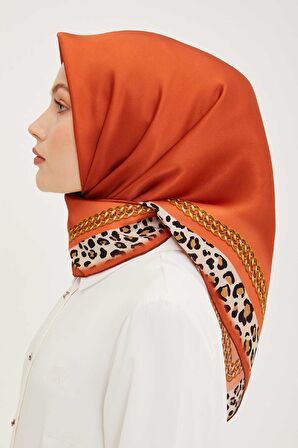 Armine Kiremit Desenli Tivil İpek Eşarp 8912-38