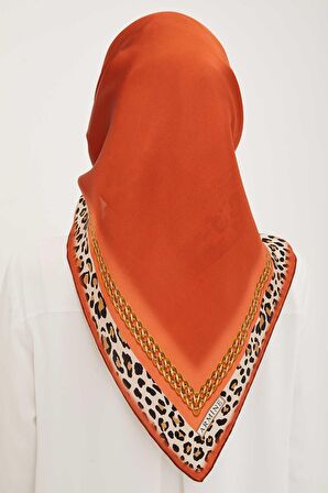 Armine Kiremit Desenli Tivil İpek Eşarp 8912-38