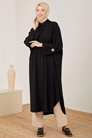 Oversize Apoletli Kap-Siyah | STD