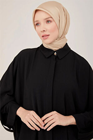 Oversize Apoletli Kap-Siyah | STD
