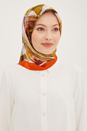 Armine Taba Batik Desen Tivil İpek Eşarp 8932-31