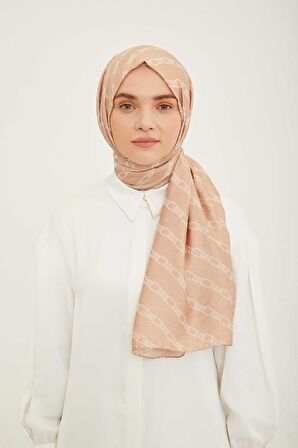 Armine Trend Pure Bej Zincir Desen Şal 16-23013