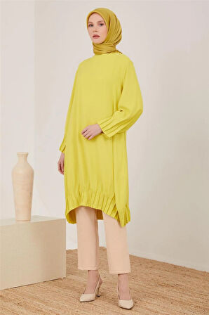 Nervürlü Tunik-Limon Yeşili | 1