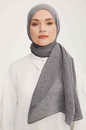 Armine Trend Gri Düz Renk Pırıltı Şal 1-23021