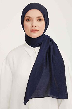 Armine Trend Lacivert Düz Renk Pırıltı Şal 1-23048