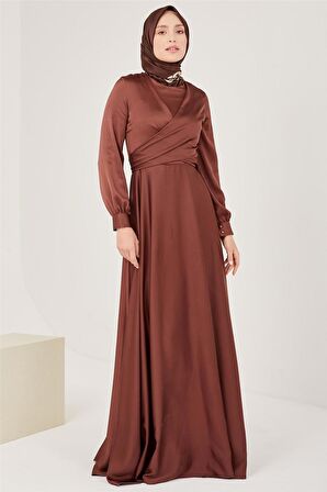 Armine Abiye Elbise 23YD9101 Kahverengi