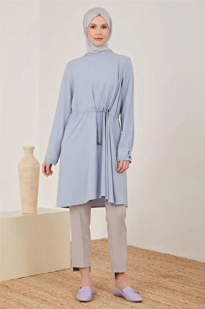 Kuşgözü Ve Tünelli Tunik-Gri-Mavi | 40