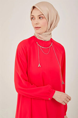 Logolu Kendinden Seyyar Kolyeli Tunik-Kiraz | 40