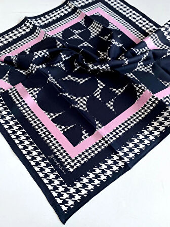 Zerafetim Tivil İpek Eşarp 47165 Siyah Karışık Desen