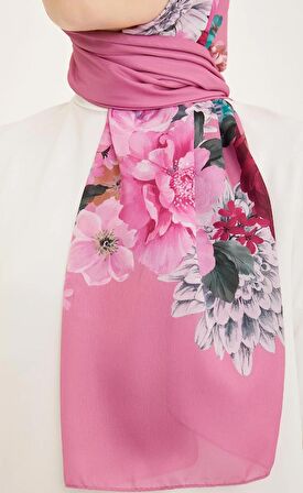 Armine Life Şal 3611-22 Pembe Çiçek Desen