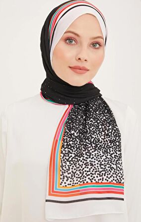 Armine Life Şal 5368-01 Siyah Karışık Desen
