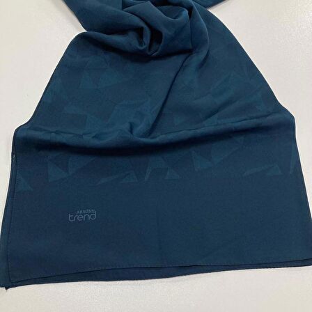 Armine Trend J.Capri Koyu Petrol Yeşili Desenli Şal 7-135