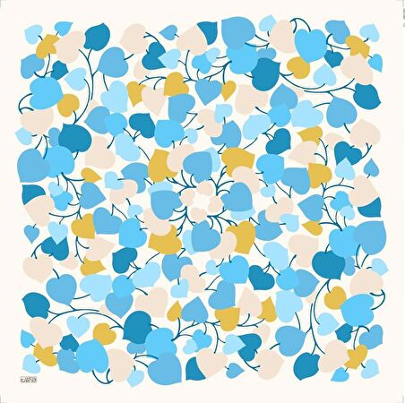 Armine Soft Bebe Mavisi Desenli Eşarp 6083-03