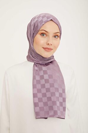 Armine Trend Jakarlı Lila Dama Desen Diamond şal 2-21083